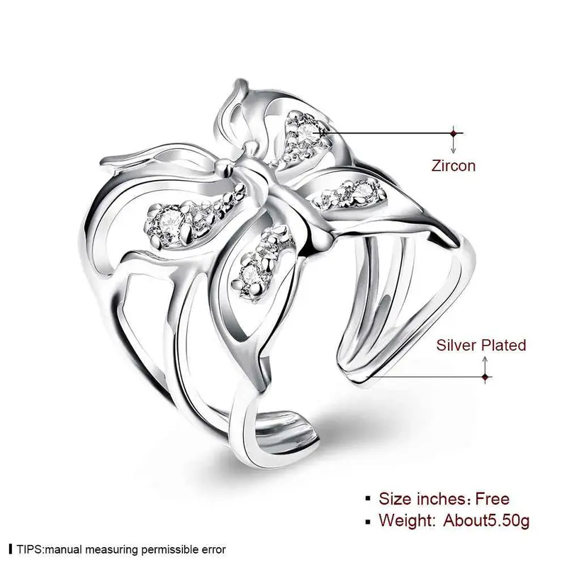 Est Silver Wedding Ring Inlay Butterfly Aliancas Jewerly Accessories 35 2