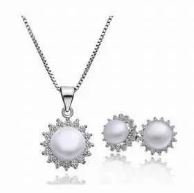 Est Simulated Pearl Jewelry Sets Sun Necklace+Earrings Bijoux Npls 24 1
