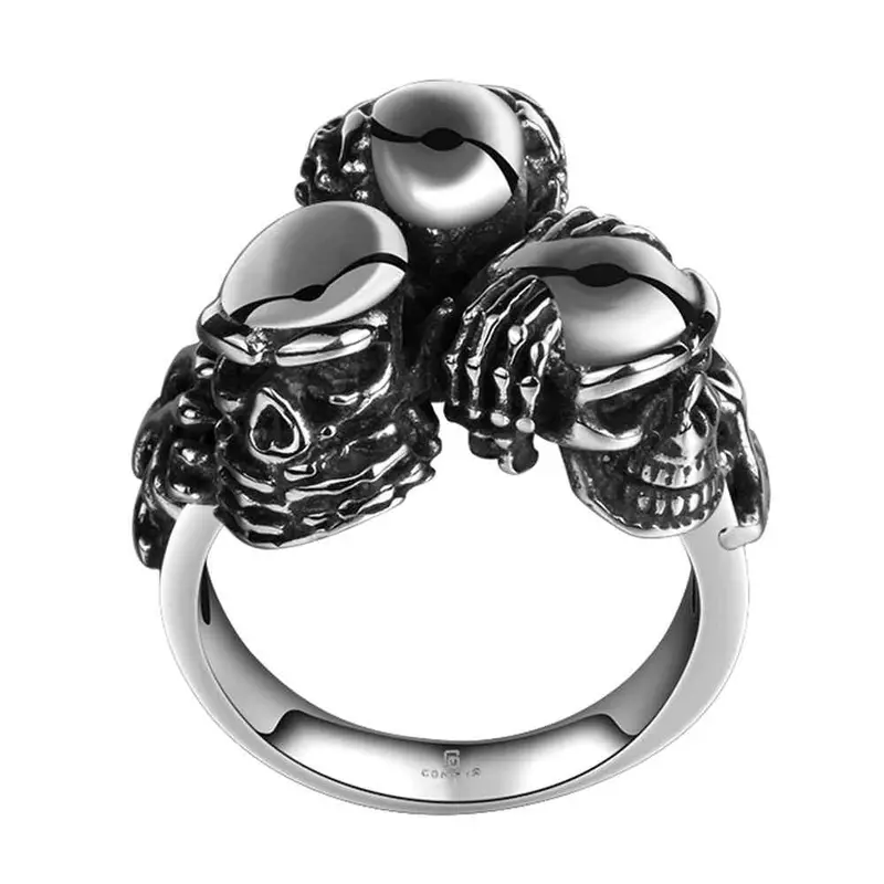 Est Stainless Steel Ring Three Head Anillos Bear Bijoux Women Mayar 84 4