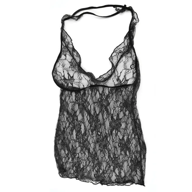 Etaoline Flower Side V Collar Perspective Lace Sexy Stretchyhollow Out Design Underwear Tight With Underwear 1