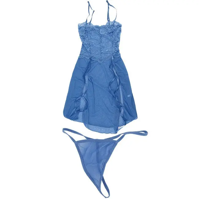 Etaoline Lace Split Joint Sexy Lingerieopen Cardigan Underwear Dress Braces Skirt With Underwear Nightwear 4