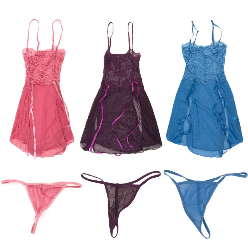 Etaoline Lace Split Joint Sexy Lingerieopen Cardigan Underwear Dress Braces Skirt With Underwear Nightwear 9