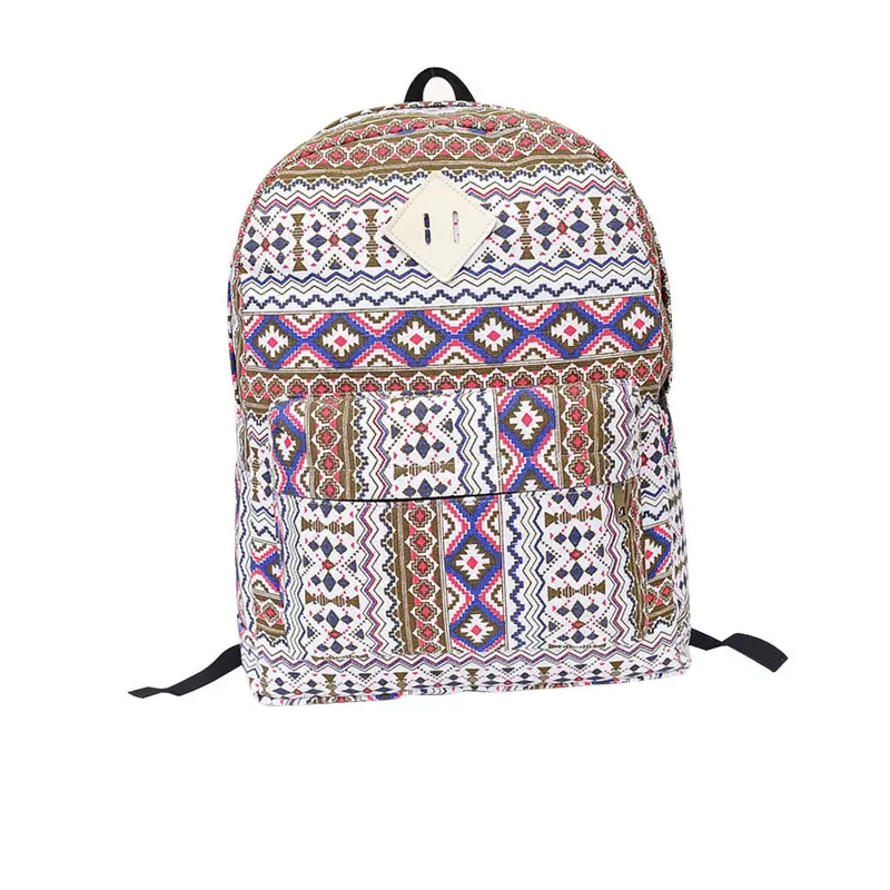 Ethnic Style Canvas School Bags Women Clutch Famous Designer Backpack Mochila Feminina 2