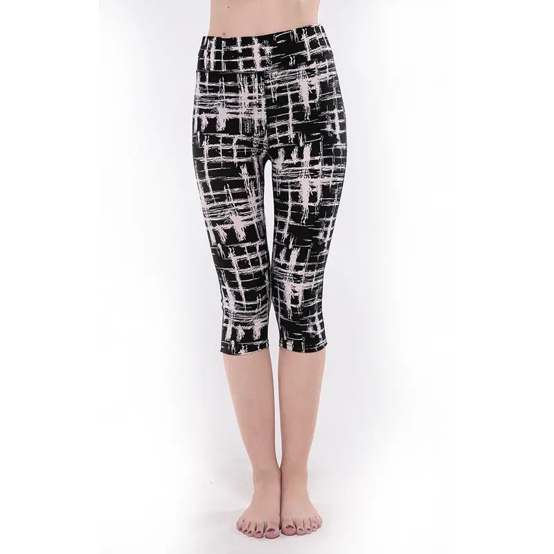 Europe Style Able Designslim High Waist Leggings Floral Printed Capri Pants 4 Size Optional 8