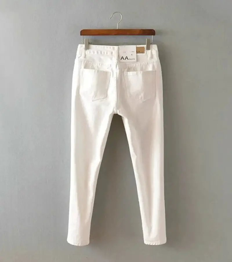 European Aa Vintage Distrressed Hole Washed Ripped Harem Jeans Women's Casual Slim Denim Pants Leisure Long Trousers 6
