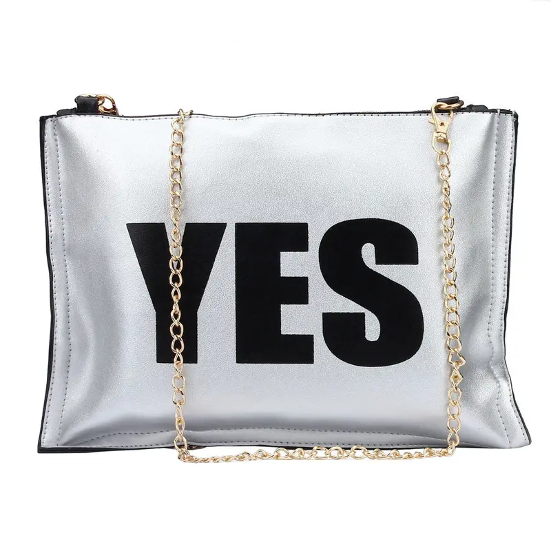European American Pu Leather Letter Pattern Clutch Shoulder Hbag 1