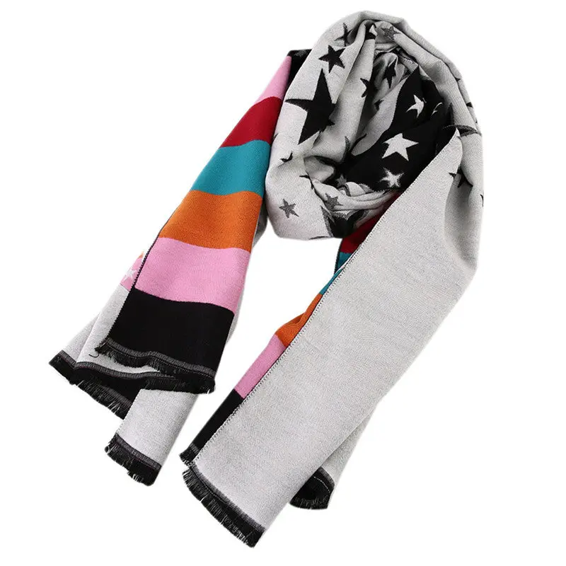 European American Style Five Point Star Decorationkeep Warm Scraf Ladies Match Clothes Scraf 1