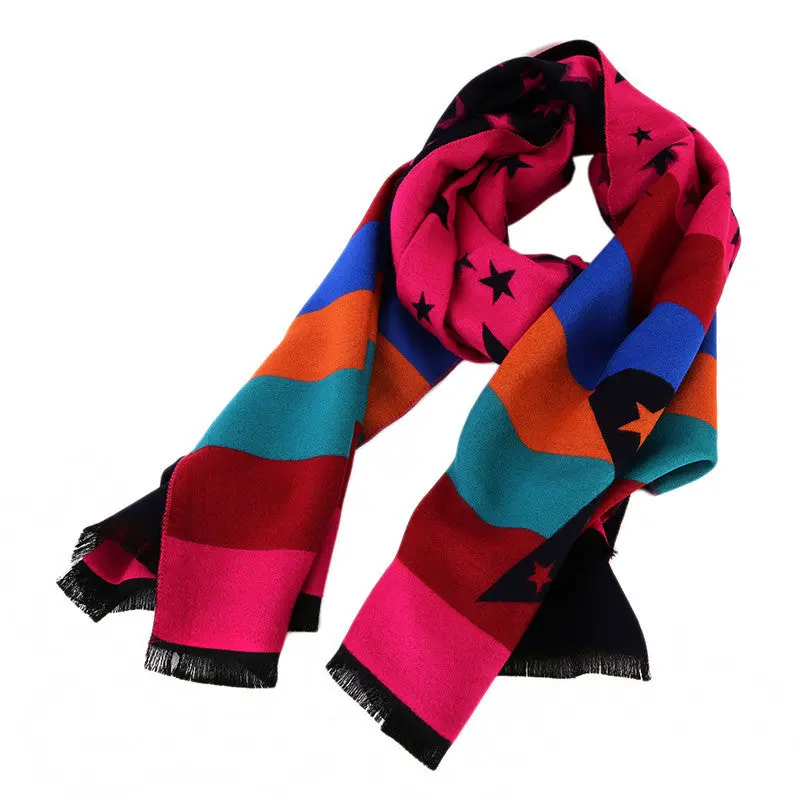 European American Style Five Point Star Decorationkeep Warm Scraf Ladies Match Clothes Scraf 4