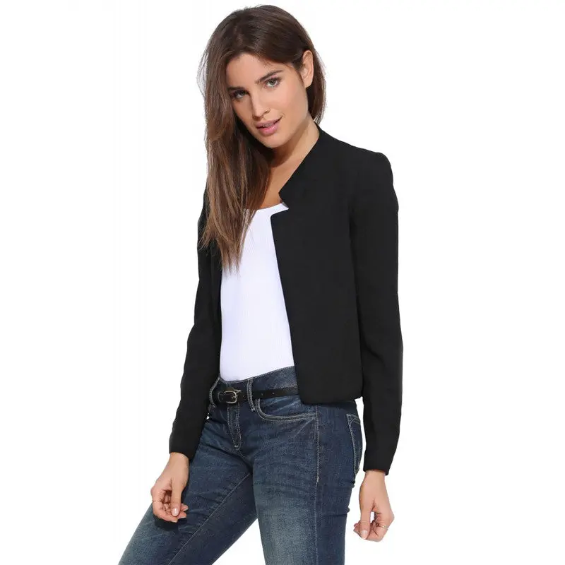 European Long Sleeve Women Blazers And Jackets Cardigan Jacket Coat Women Solid Color Leisure Blazer Femme 8