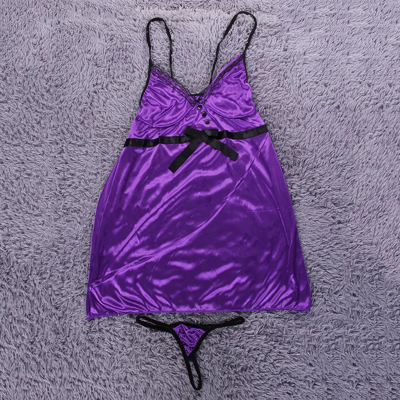 European Style Sexylace Lingerie Lady Babydoll Nightwear Underwear Redwhitepinkpurple Color S-3Xl Size 3