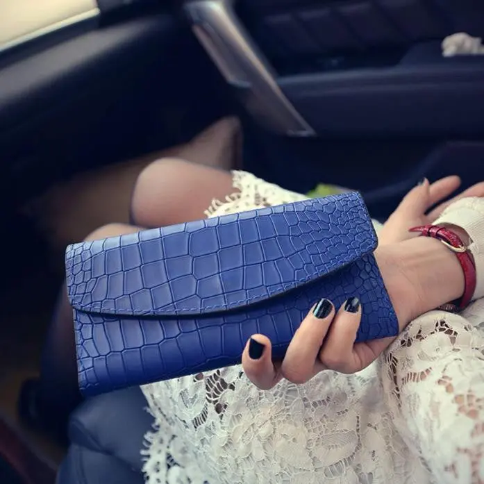 Excellent Quality 2Pc Vintage Women Purse Pu Leather Long Design Women Wallet Card Wallet Bolsa 1