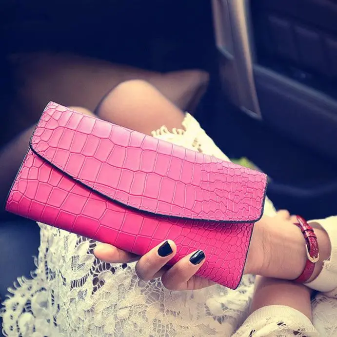 Excellent Quality 2Pc Vintage Women Purse Pu Leather Long Design Women Wallet Card Wallet Bolsa 2