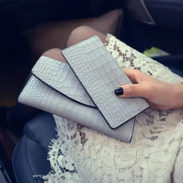 Excellent Quality 2Pc Vintage Women Purse Pu Leather Long Design Women Wallet Card Wallet Bolsa 3