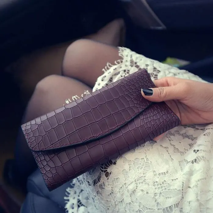 Excellent Quality 2Pc Vintage Women Purse Pu Leather Long Design Women Wallet Card Wallet Bolsa 4