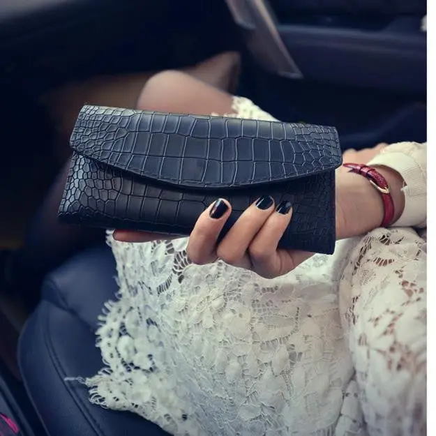 Excellent Quality 2Pc Vintage Women Purse Pu Leather Long Design Women Wallet Card Wallet Bolsa 5