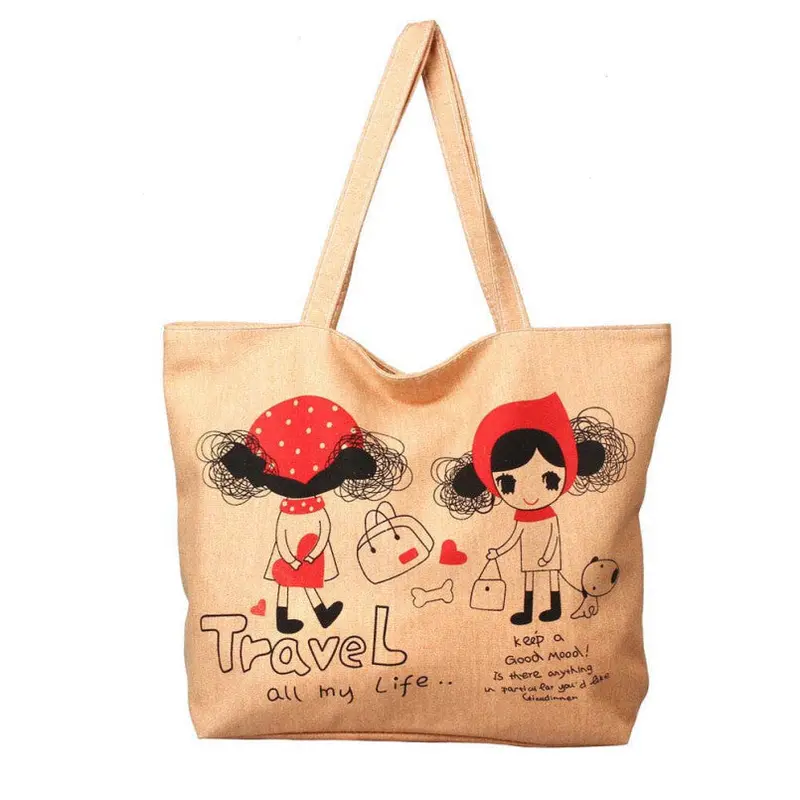 Excellent Quality Canvas Tote European Style Printing Women Handbag Canvas Beach Bags Girls Bolsa Feminina 1# 1