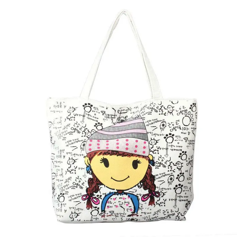Excellent Quality Women Canvas Bag Cute Printing Shoulder Bag Bag Bolso De Las Mujeres 1