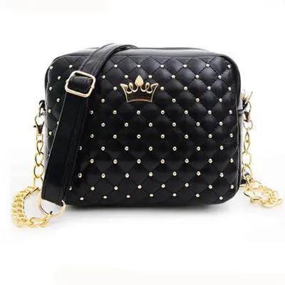 Excellent Quality Womens Bag Women Messenger Bags Rivet Chain Shoulder Bag Pu Leather Crossbody Ladies Bolso 1