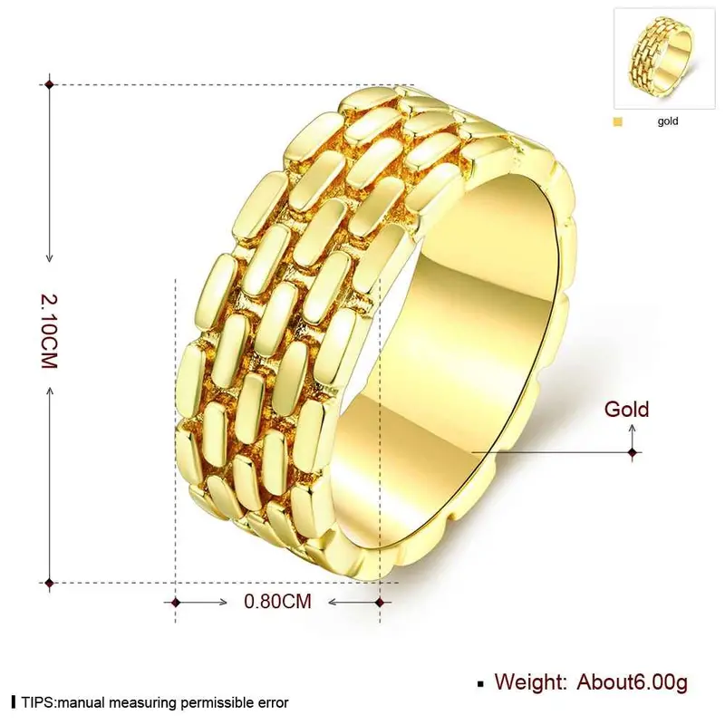 Exo 18K Gold Plated Engagement Ring Round Drum Anel Margarida 6