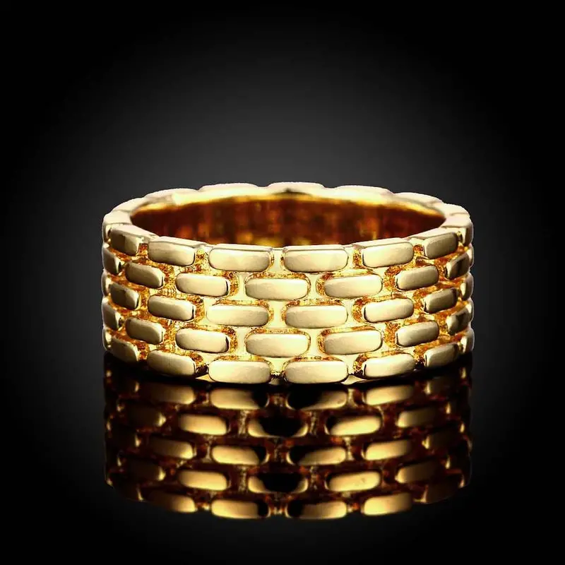 Exo 18K Gold Plated Engagement Ring Round Drum Anel Margarida 7