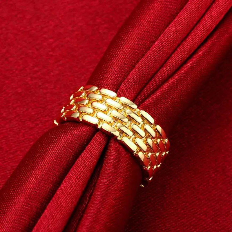 Exo 18K Gold Plated Engagement Ring Round Drum Anel Margarida 8