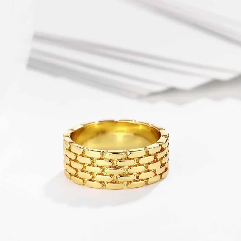 Exo 18K Gold Plated Engagement Ring Round Drum Anel Margarida 9