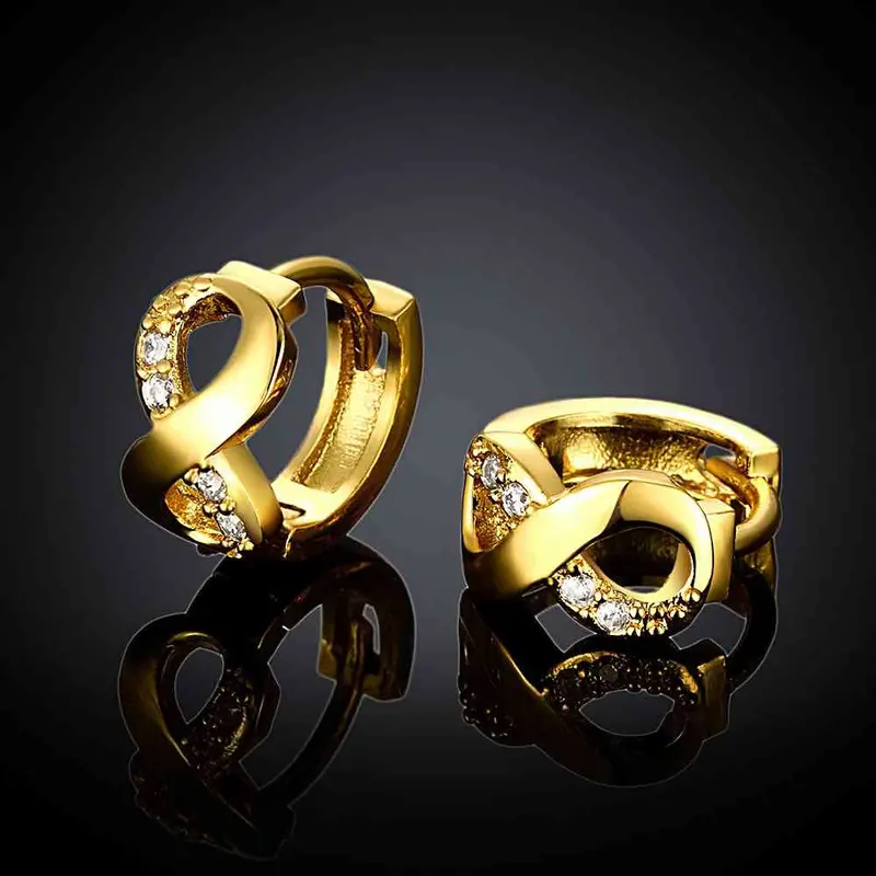 Exo 18K Gold Plating Channel Earrings 8-Words Clip Brinco Men Jewelry Skge 45 1