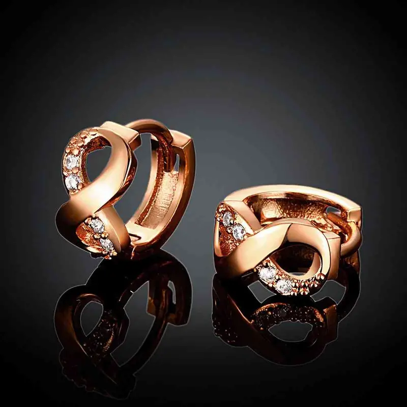 Exo 18K Gold Plating Channel Earrings 8-Words Clip Brinco Men Jewelry Skge 45 2