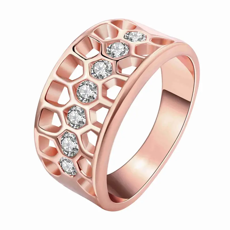 Exo 18K Gold Plating Rings Hollow Rhinestone Circle Anillos Bear Margarida 1