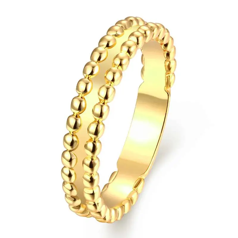 Exo 18K Gold Plating Rings Thin Beads Anel Masculino Men Jewelry 1