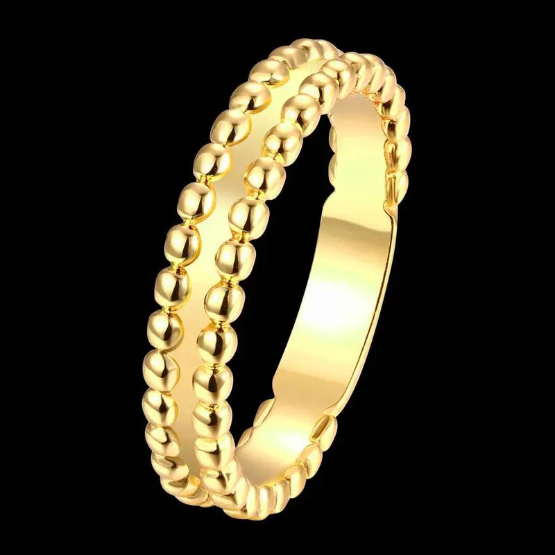 Exo 18K Gold Plating Rings Thin Beads Anel Masculino Men Jewelry 5