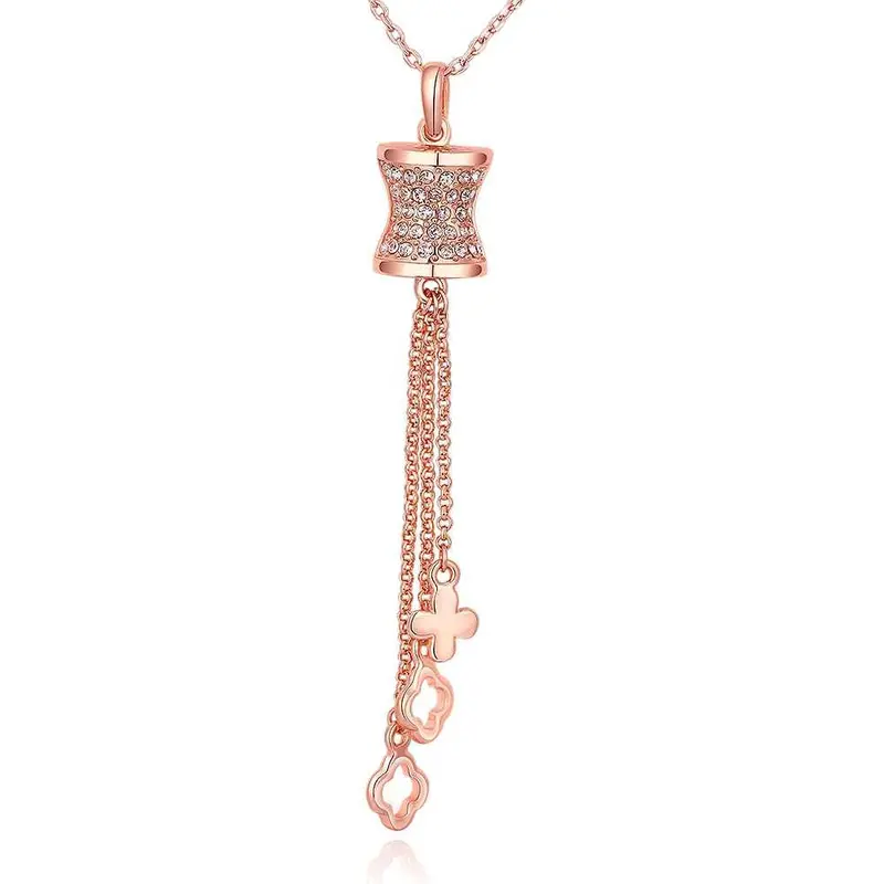 Exo 18K Gold Plating Statement Necklace Three Line Rose Golden Collares Elegant 95 1
