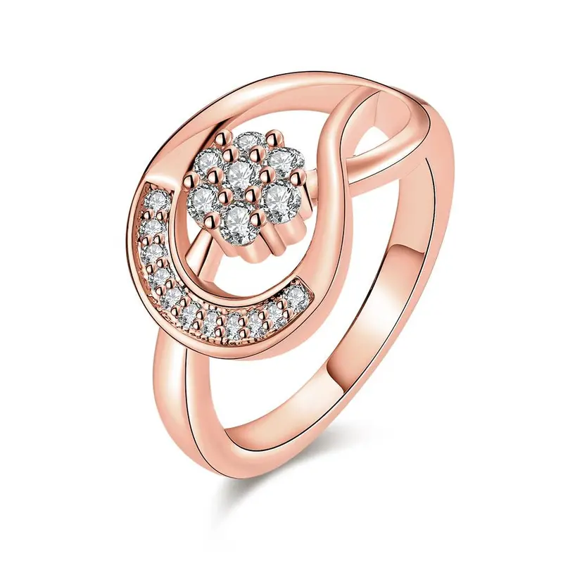 Exo 18K Real Gold Plated Rings Crystal Flower Anel Masculino Elegant Skgr 65 3