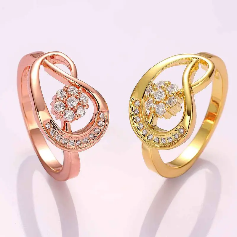 Exo 18K Real Gold Plated Rings Crystal Flower Anel Masculino Elegant Skgr 65 4