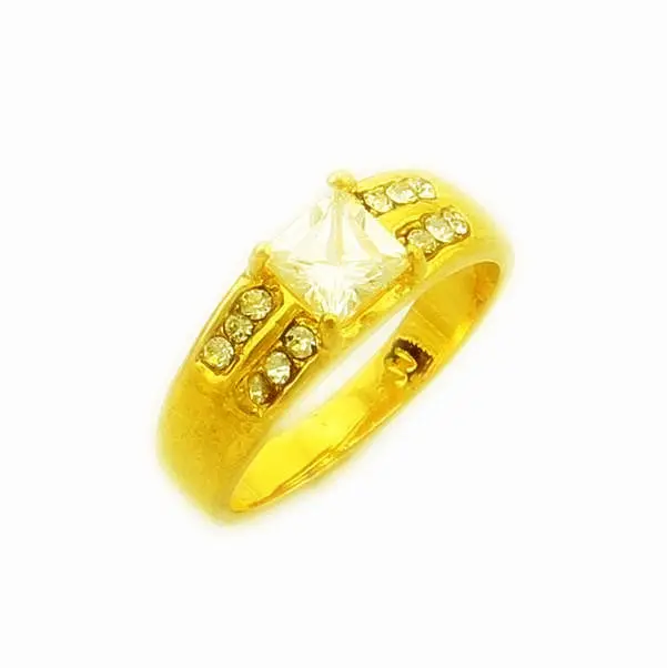 Exo 24K Gold Plated Ring Fine White Cryatal Anel Charms322 5