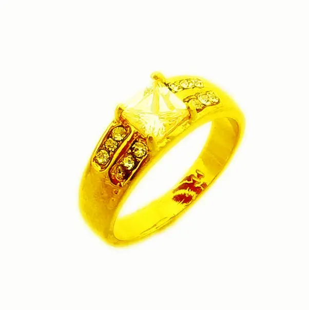 Exo 24K Gold Plated Ring Fine White Cryatal Anel Charms322 6
