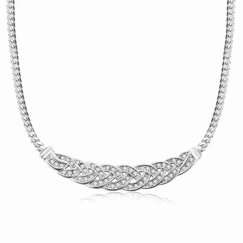 Exo Austrian Crystal Women Necklace Hemp Flowers Chain Collier Femme S In Euros 1