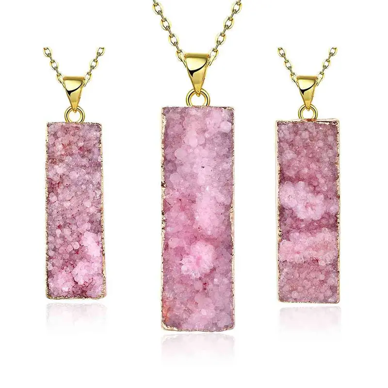 Exo Druzy Stone Necklaces & Pendants Half-Wave Moonlight Maxi Necklace Diy296 1