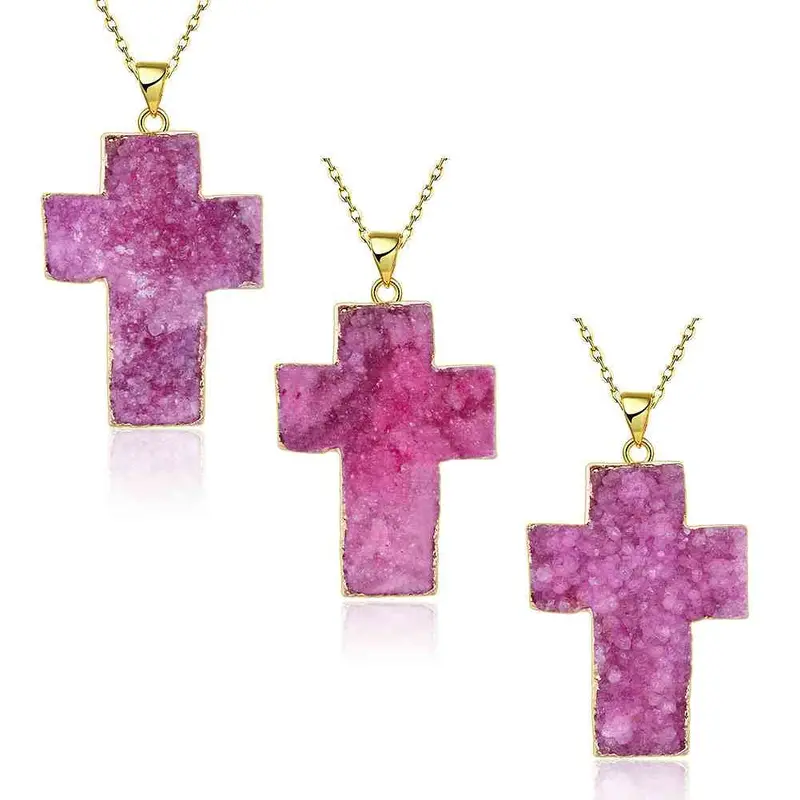 Exo Druzy Stone Necklaces & Pendants Half-Wave Moonlight Maxi Necklace Diy296 10