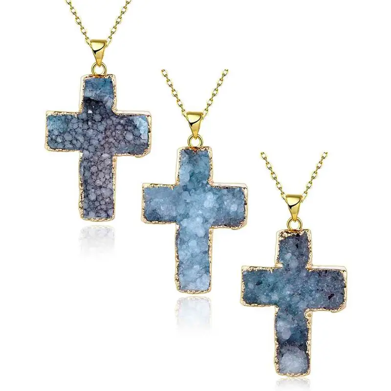 Exo Druzy Stone Necklaces & Pendants Half-Wave Moonlight Maxi Necklace Diy296 11