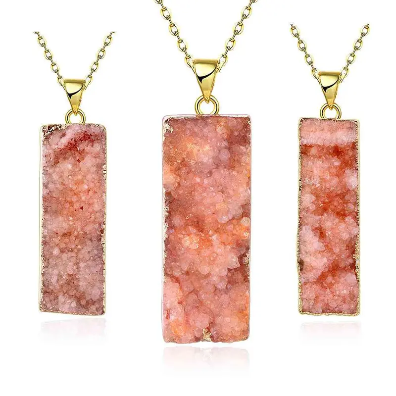 Exo Druzy Stone Necklaces & Pendants Half-Wave Moonlight Maxi Necklace Diy296 2
