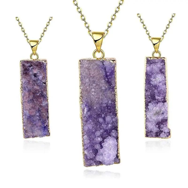Exo Druzy Stone Necklaces & Pendants Half-Wave Moonlight Maxi Necklace Diy296 3