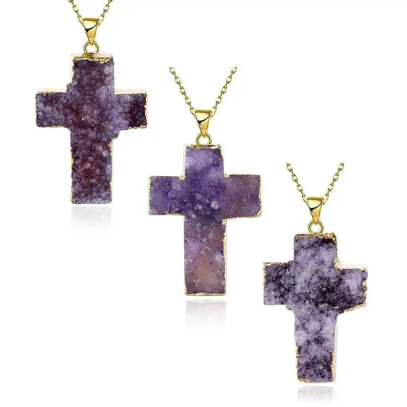 Exo Druzy Stone Necklaces & Pendants Half-Wave Moonlight Maxi Necklace Diy296 8