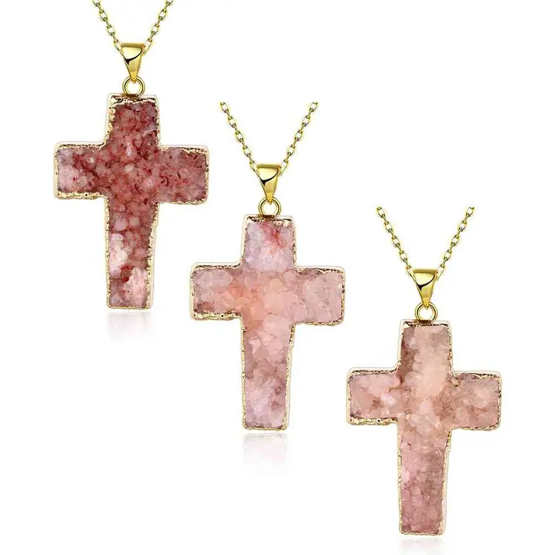 Exo Druzy Stone Necklaces & Pendants Half-Wave Moonlight Maxi Necklace Diy296 9