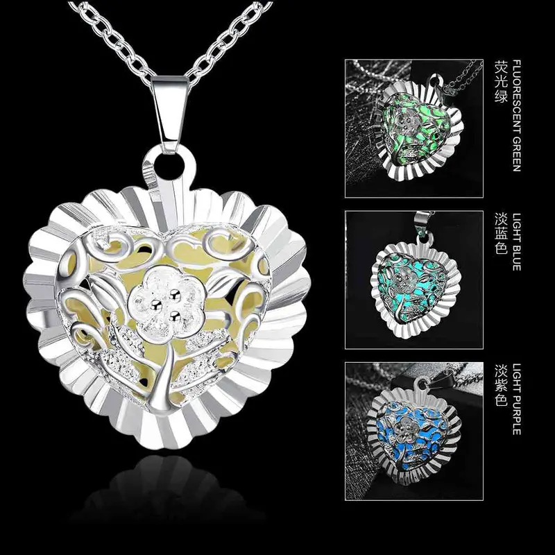 Exo Glowing Luminous Necklace Men Sea Flower Collares Jewelry Luyn 24 3