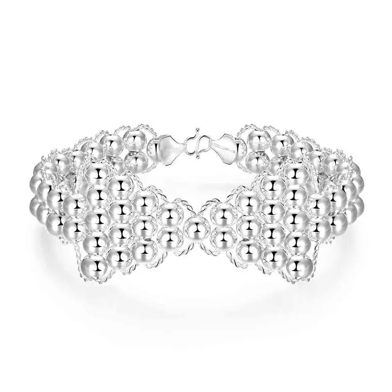Exo Silver Bracelets Rounded Bead One Direction Fine Jewelry Hbh 8 5