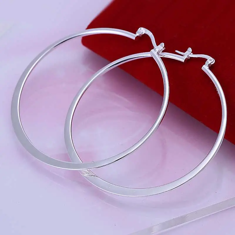 Exo Silver Earings Jewelry Sand Circle Hoop Brincos De Festa Bijouterie 192 2