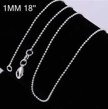 Exo Silver Plated Chain 1M 18Inch Bead Men Jewelry 1 3