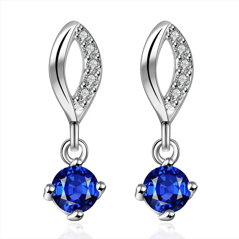 Exo Silver Plated Earrings Mouth Blue Stone Stud Brincos De Festa Accessories  15 1