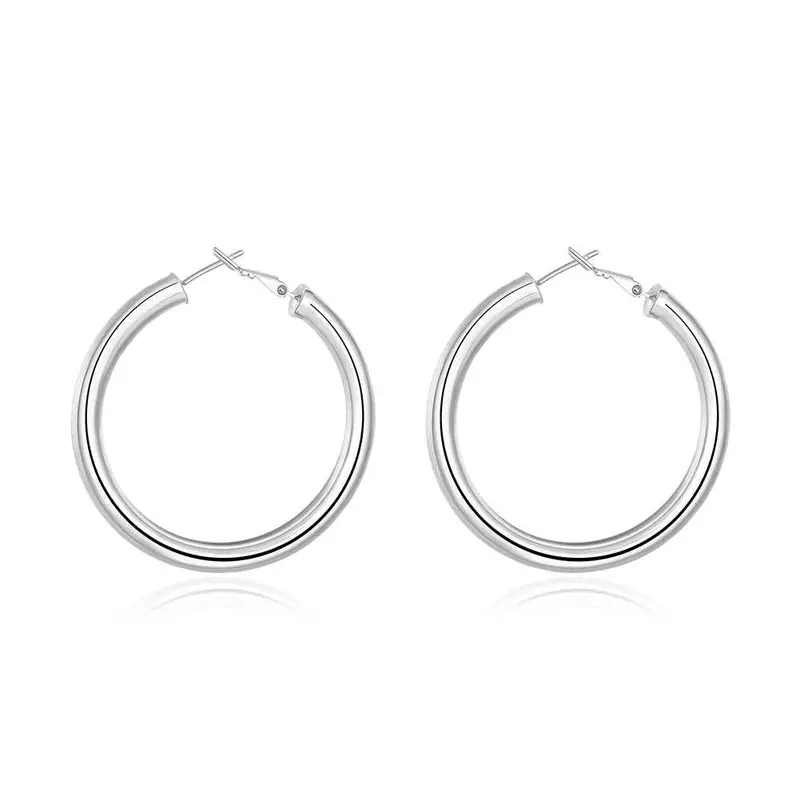 Exo Silver Plated Jewelry Earings Jewelry 5Mm Hollow Hoop Brincos De Festa Horloge 1